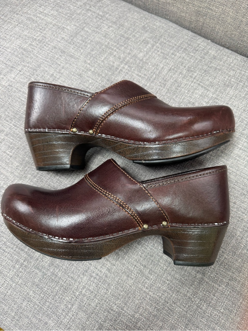 Dansko Women's Leather Clogs in Dark Brown